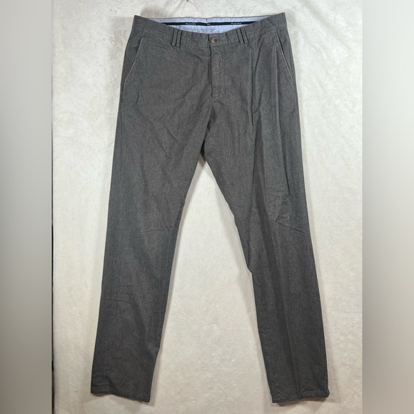 Massimo Dutti 36W 33L Gray Chinos with Tailored Silhouette and Chalk Stripe C10 - Picture 1 of 12